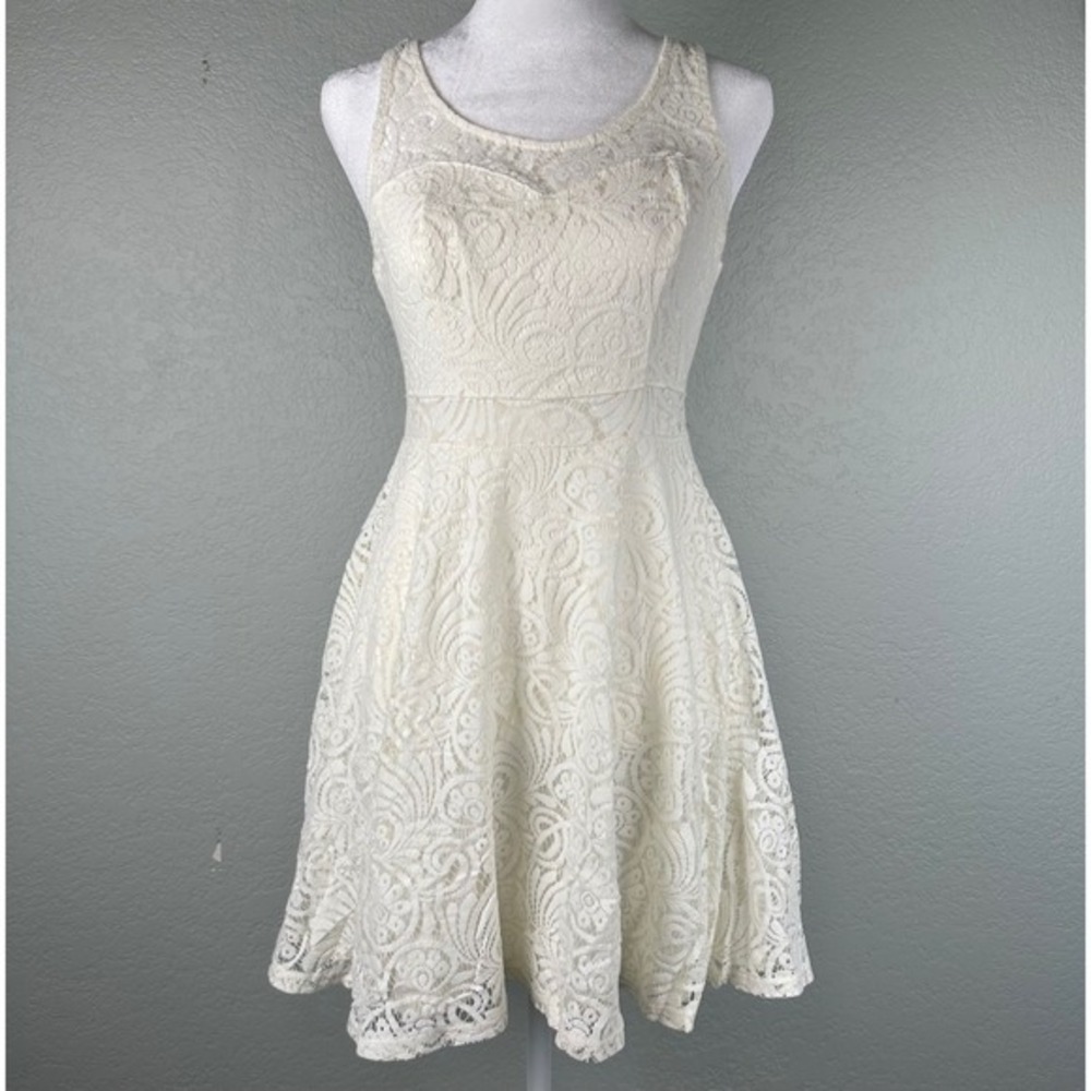 American Rag Ivory Lace Dress Women Sz S Mini A-Line Coquette Balletcore Dainty